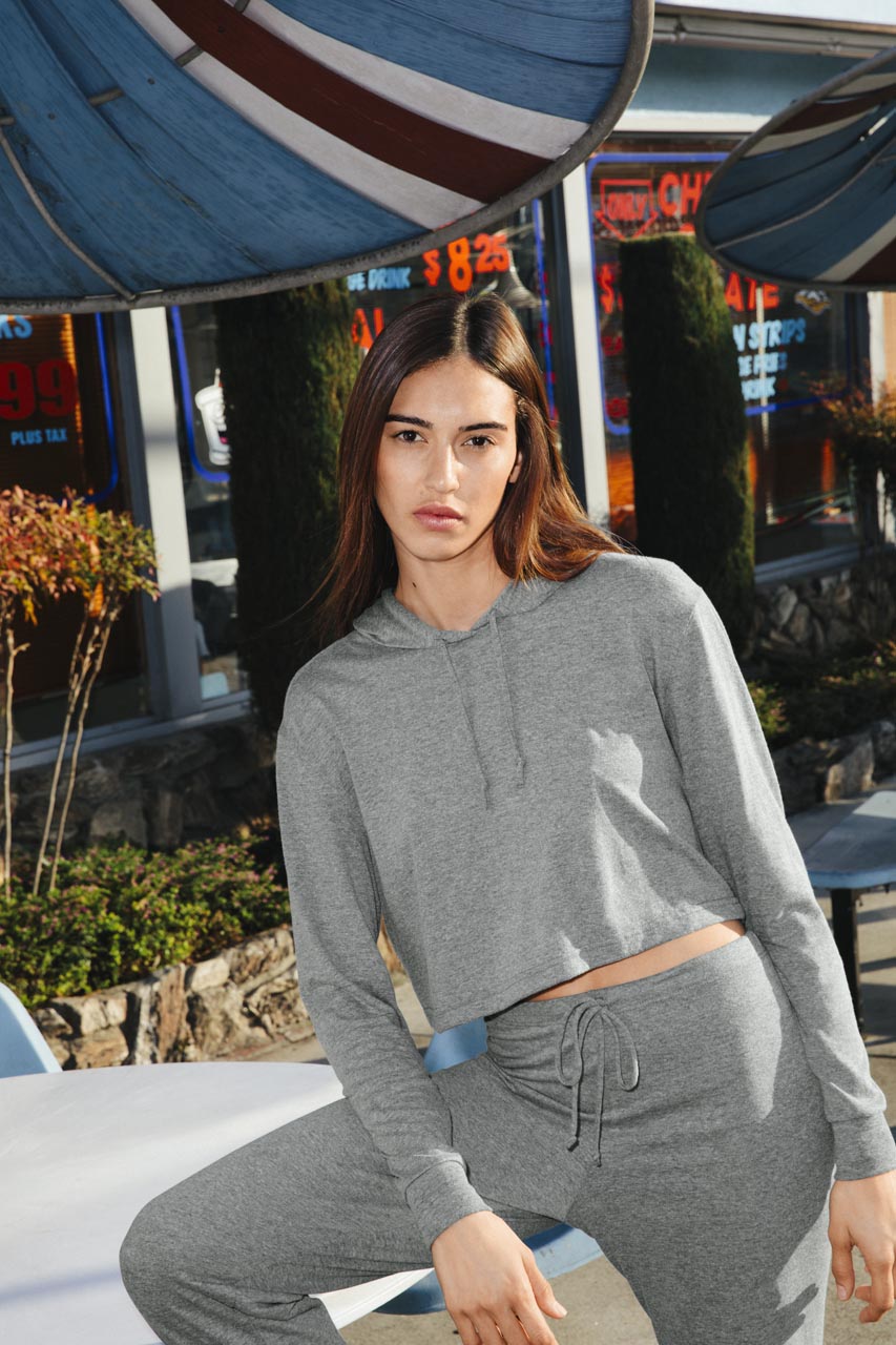 WOMEN'S TRI-BLEND CROPPED HOODIE - Image 2