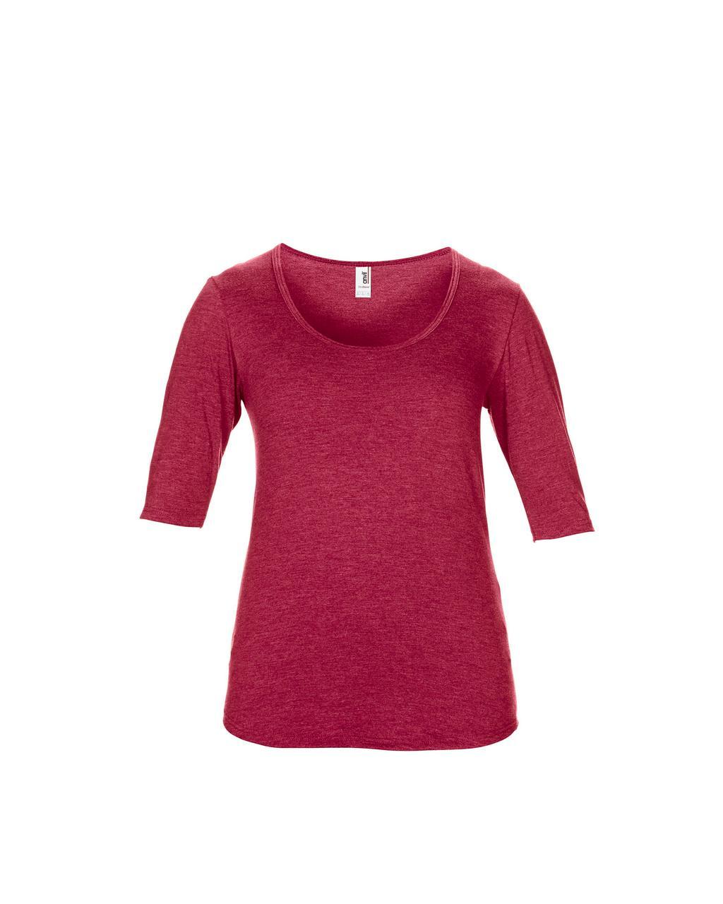WOMEN’S TRI-BLEND DEEP SCOOP 1/2 SLEEVE TEE - Image 2