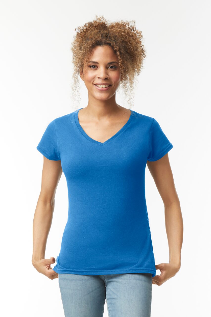 SOFTSTYLE<SUP>®</SUP> LADIES' V-NECK T-SHIRT - Image 2