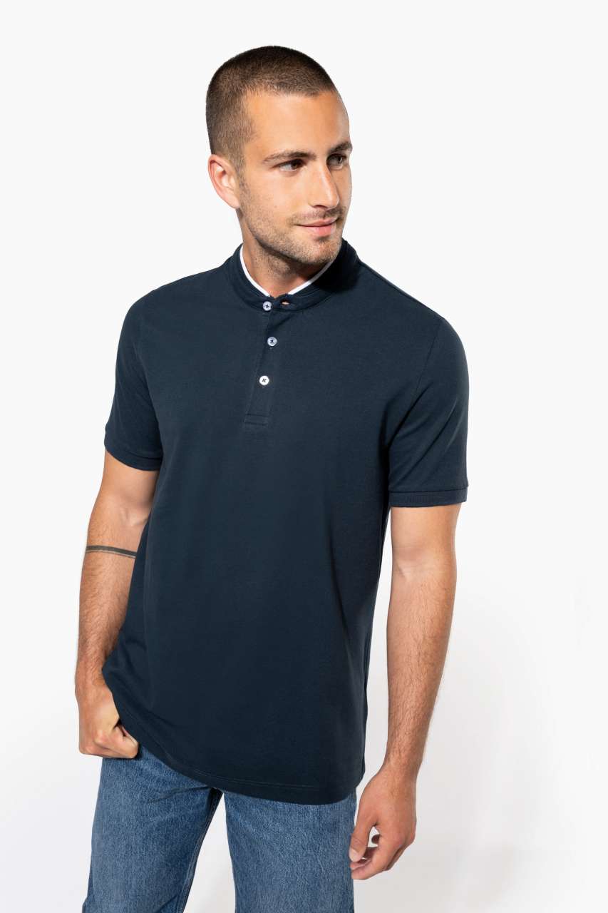 MEN'S SHORT SLEEVE POLO SHIRT WITH MANDARIN COLLAR - Image 6