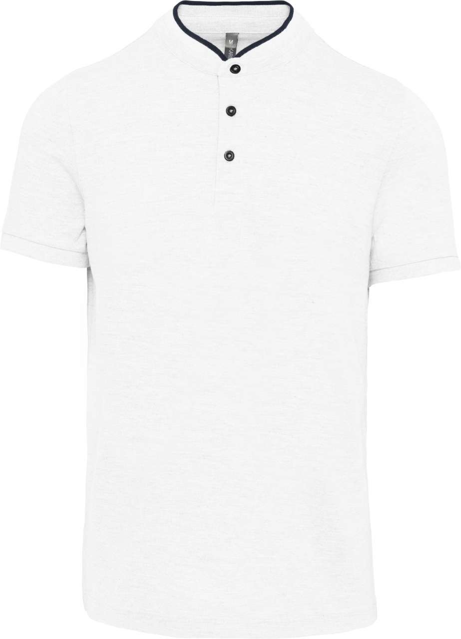 MEN'S SHORT SLEEVE POLO SHIRT WITH MANDARIN COLLAR - Image 2
