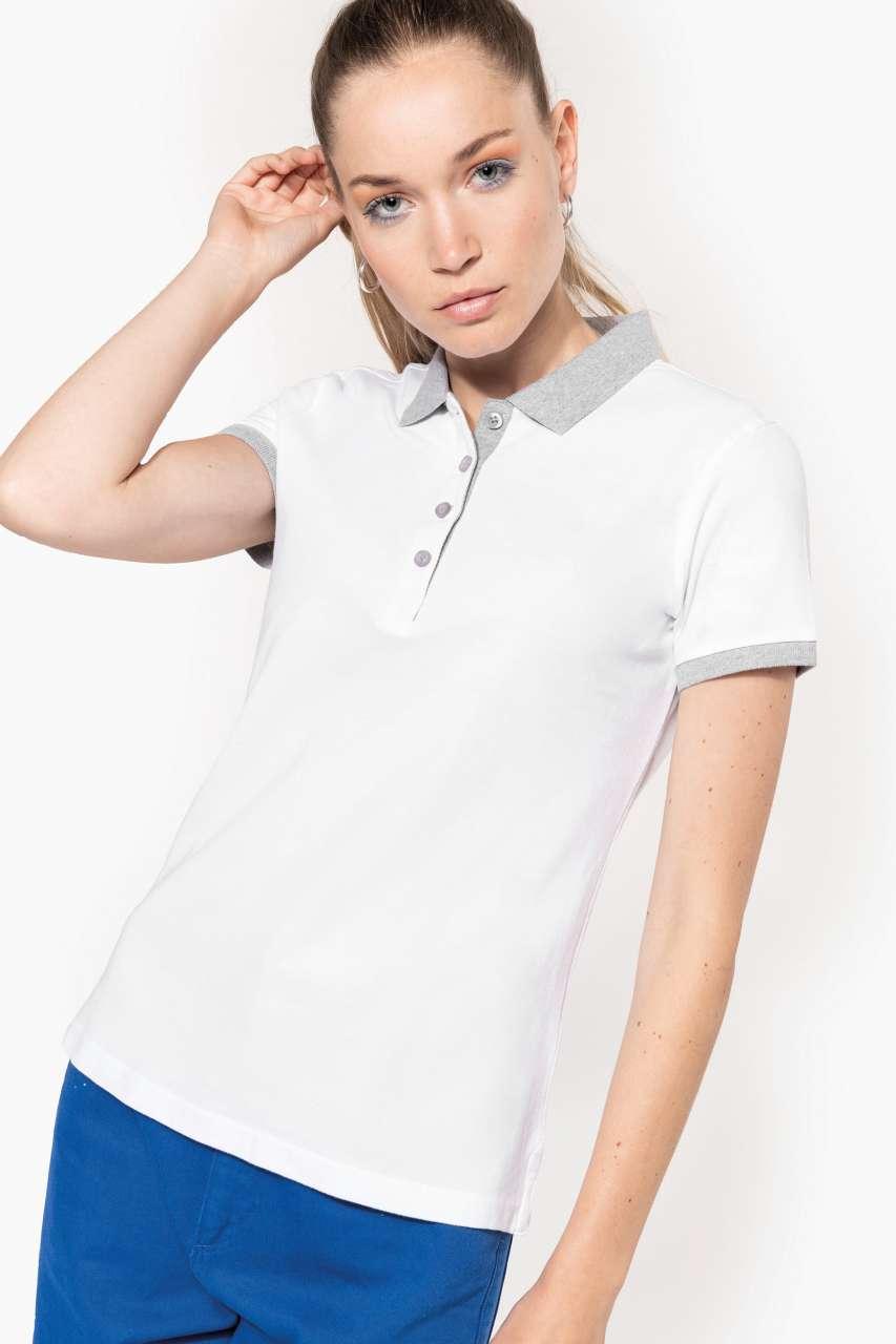 LADIES’ TWO-TONE PIQUÉ POLO SHIRT - Image 3