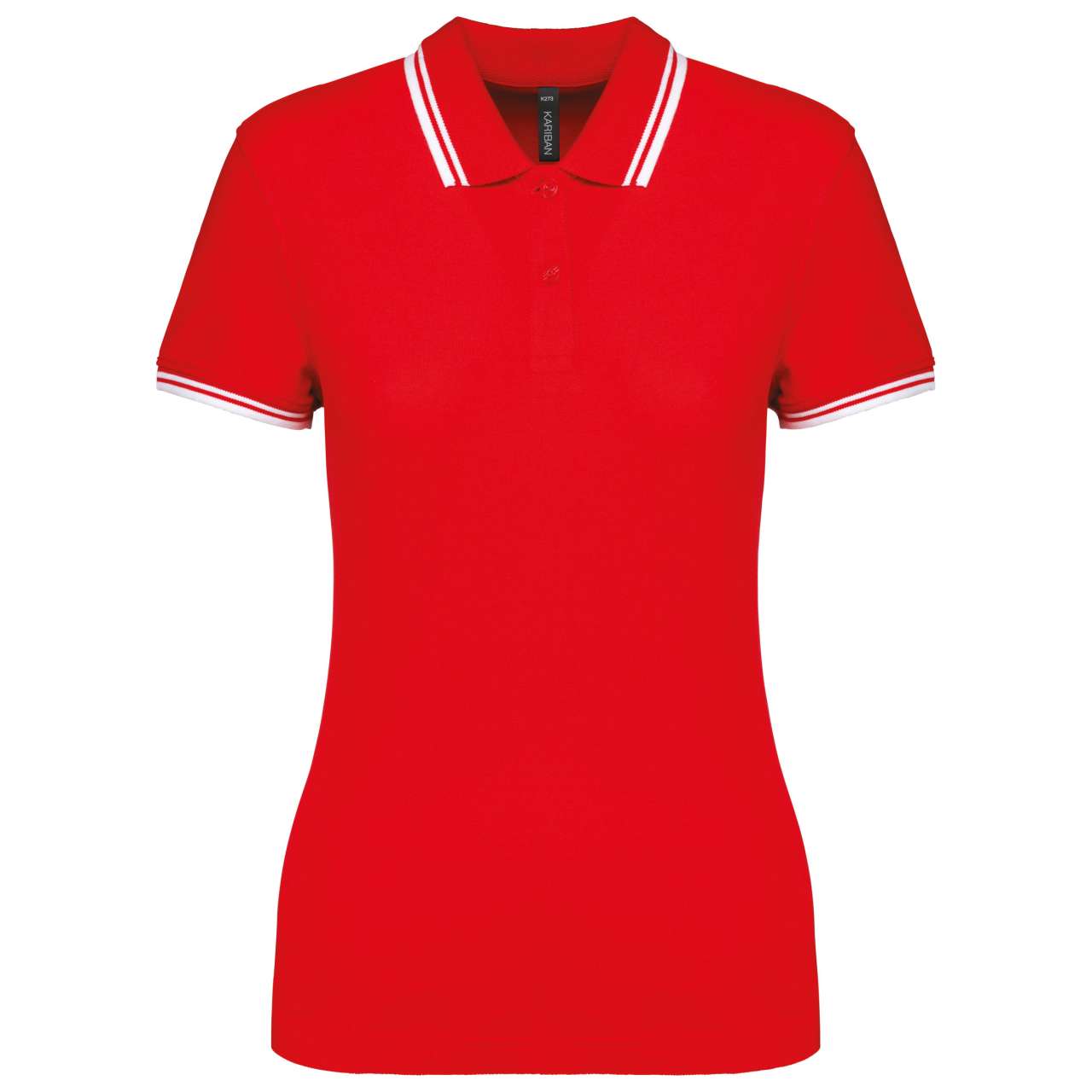LADIE'S 2 STRIPED SHORT SLEEVED POLOSHIRT - Image 2