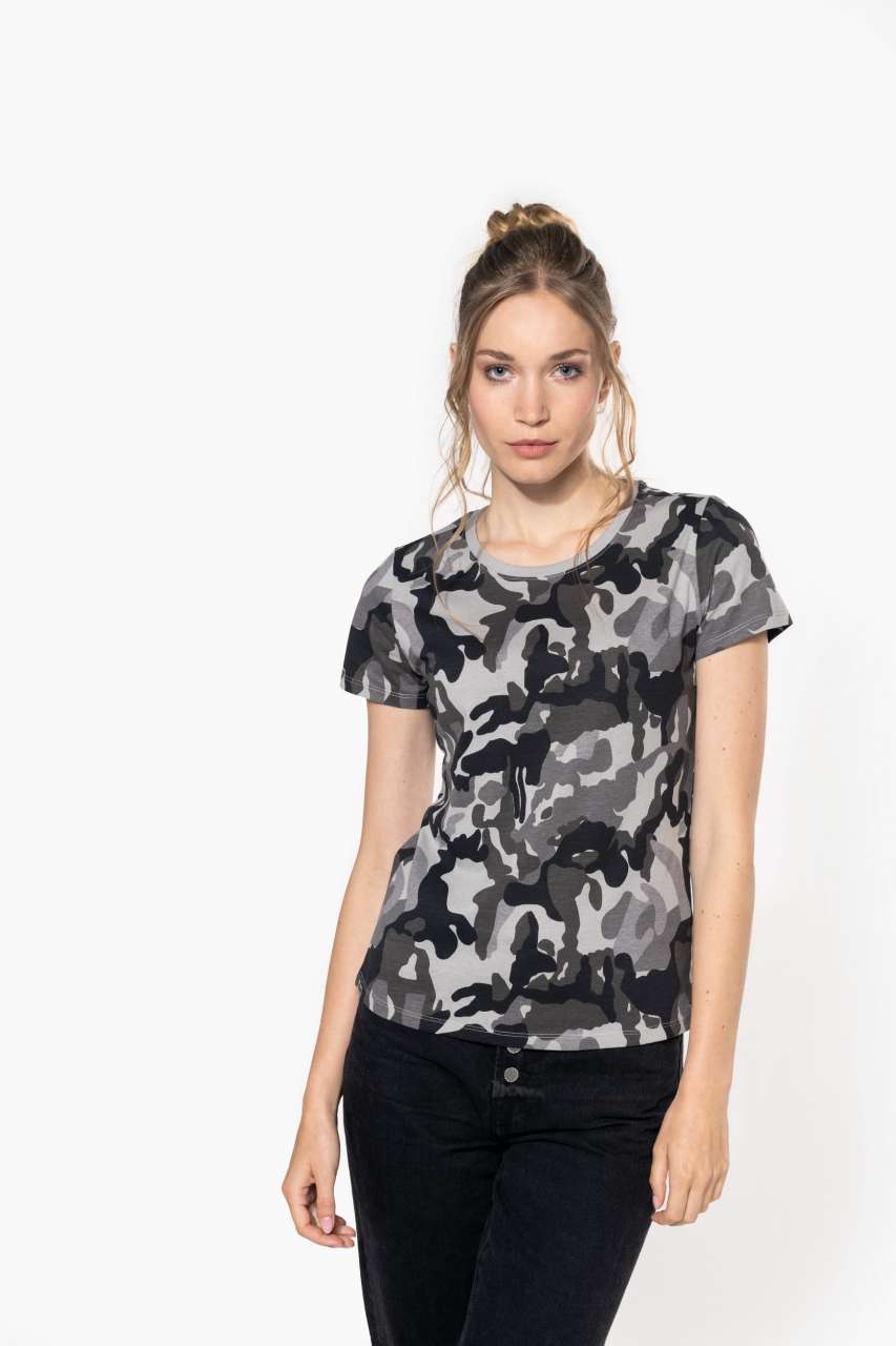 LADIES' SHORT-SLEEVED CAMO T-SHIRT - Image 2