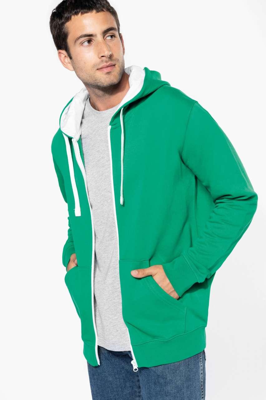 MEN'S CONTRAST HOODED FULL ZIP SWEATSHIRT - Image 11
