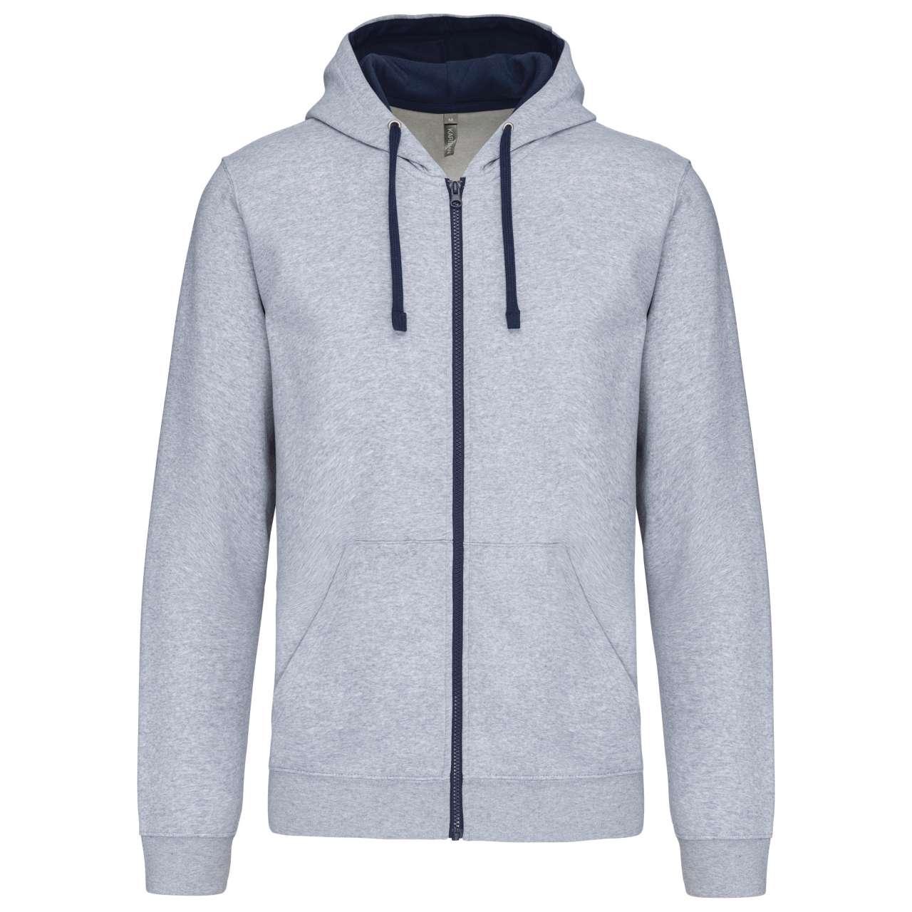 MEN'S CONTRAST HOODED FULL ZIP SWEATSHIRT - Image 3