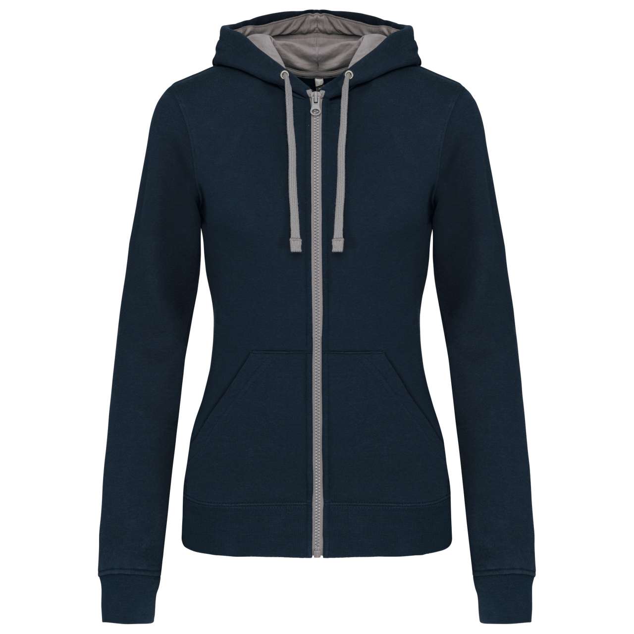 LADIES’ CONTRAST HOODED FULL ZIP SWEATSHIRT - Image 4
