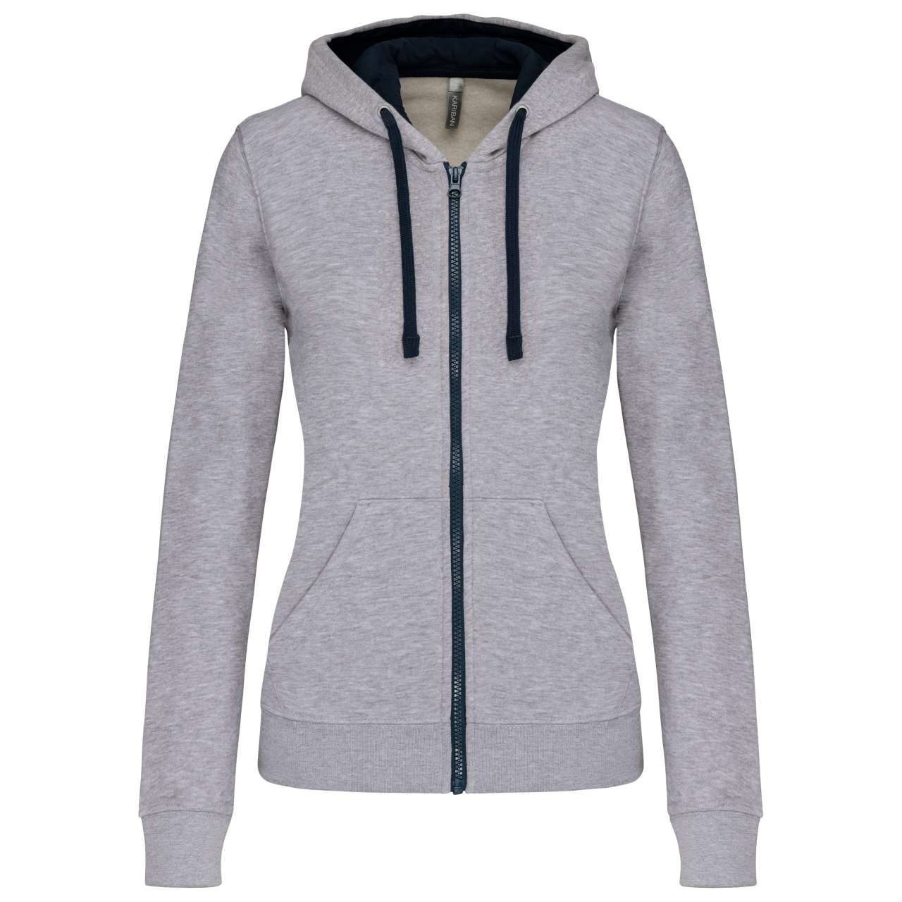 LADIES’ CONTRAST HOODED FULL ZIP SWEATSHIRT - Image 8