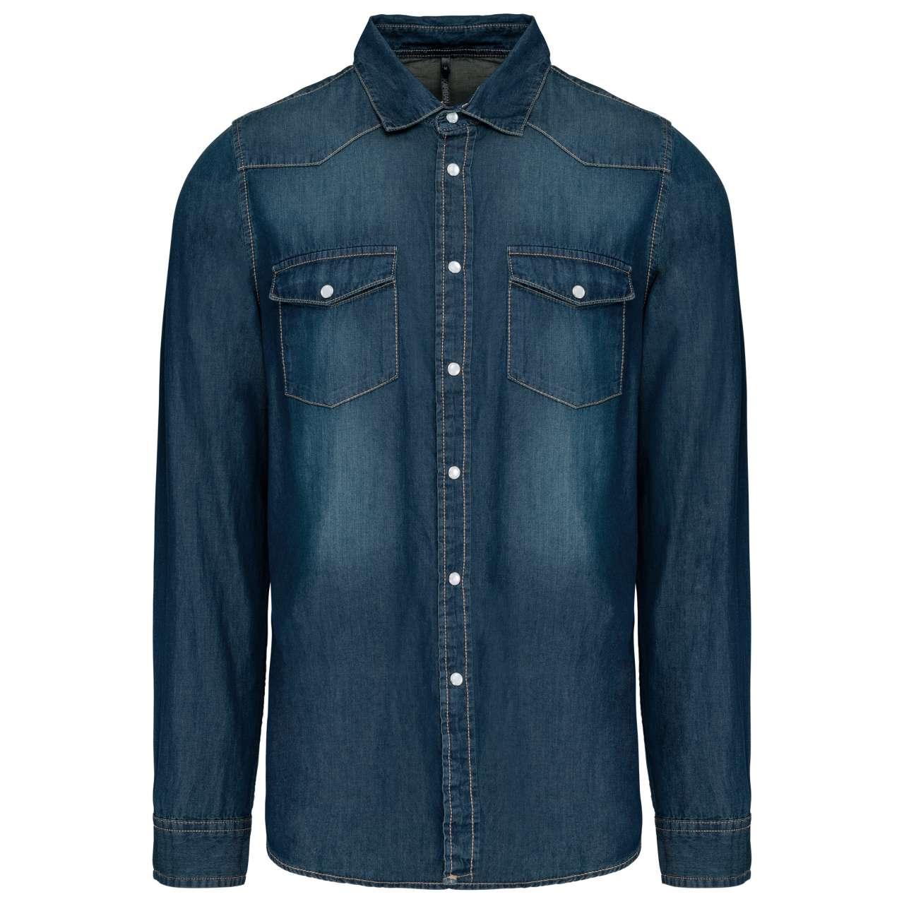 MEN'S LONG-SLEEVED DENIM SHIRT - Image 3