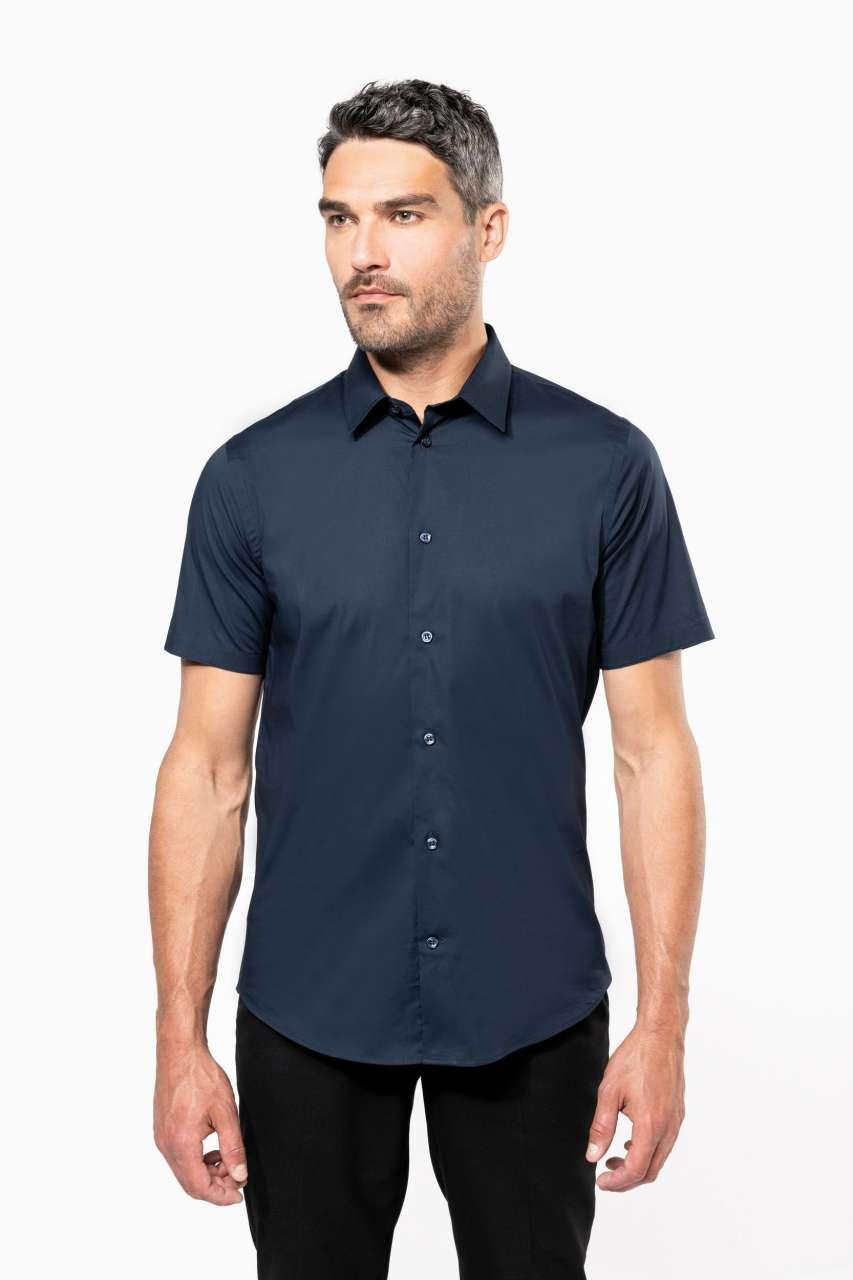 SHORT-SLEEVED COTTON/ELASTANE SHIRT - Image 9