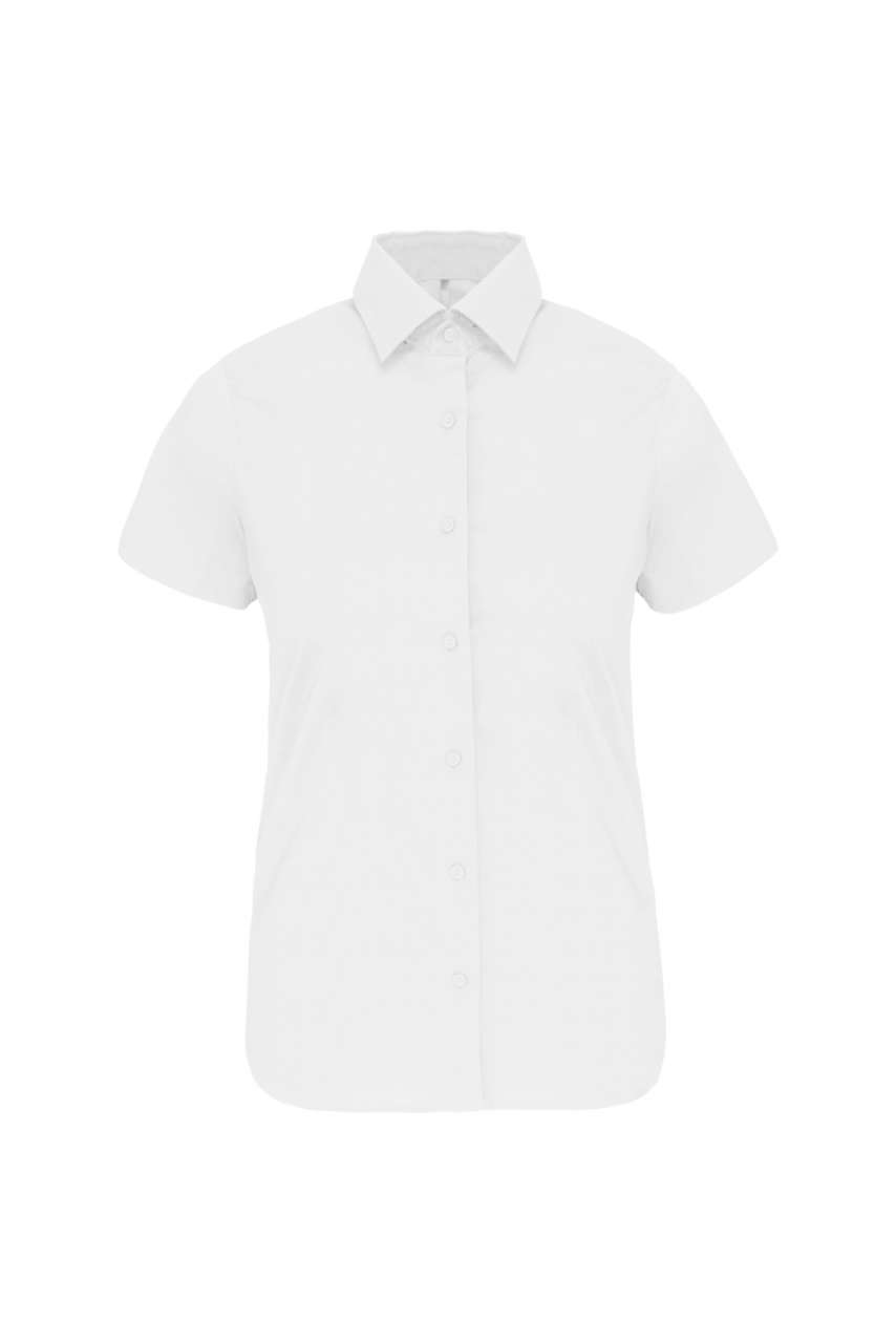 LADIES' SHORT-SLEEVED COTTON/ELASTANE SHIRT - Image 3