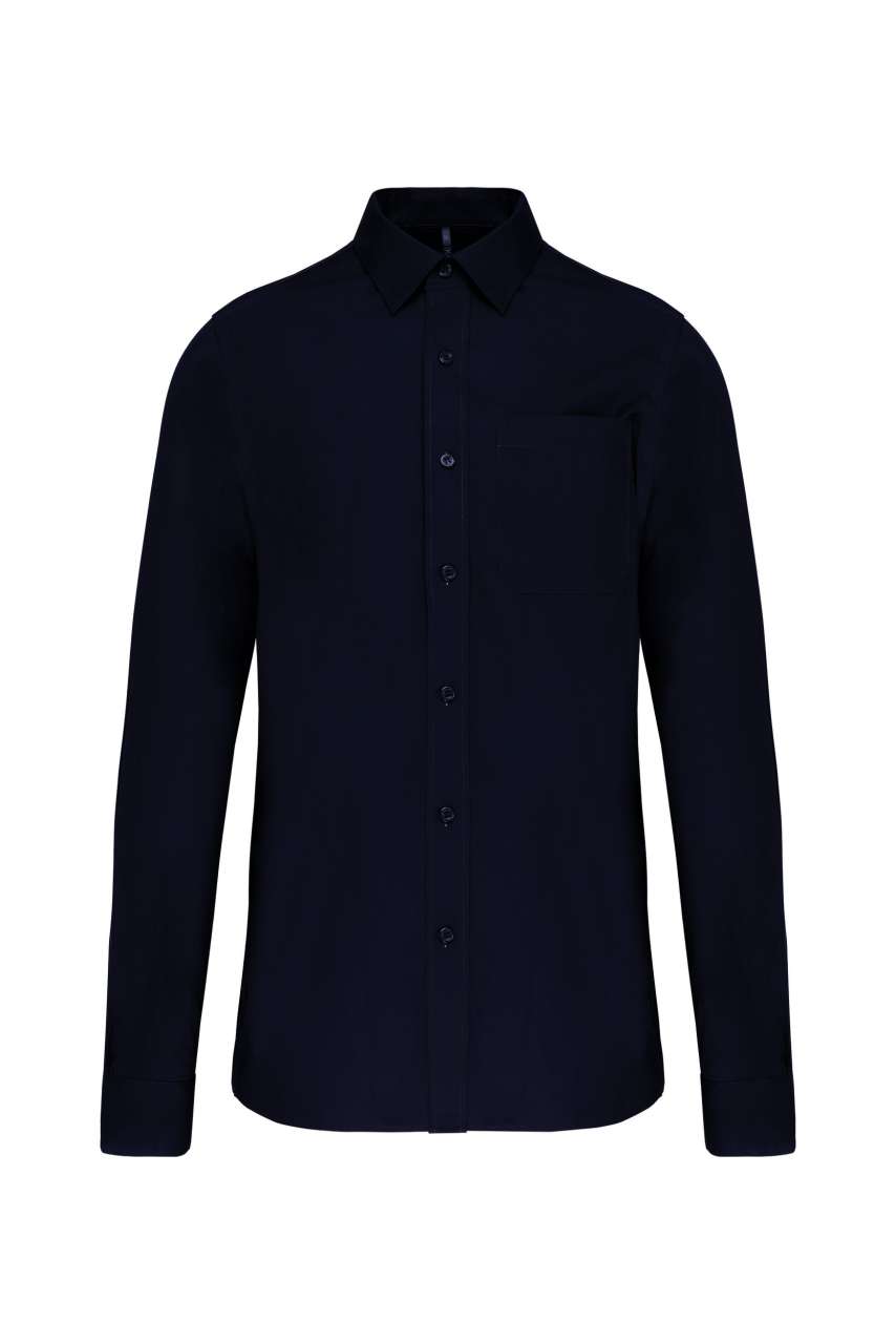 MEN'S LONG-SLEEVED COTTON POPLIN SHIRT - Image 6