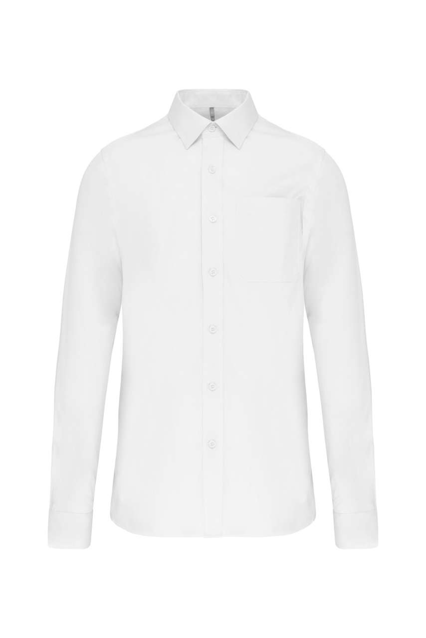 MEN'S LONG-SLEEVED COTTON POPLIN SHIRT - Image 2