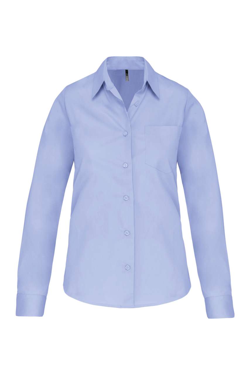 LADIES' LONG-SLEEVED COTTON POPLIN SHIRT - Image 12