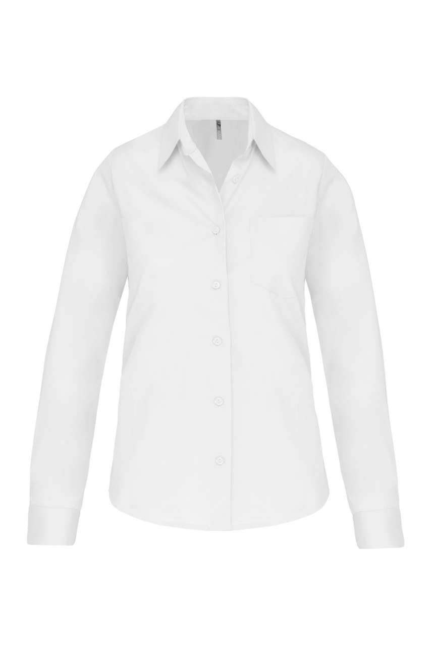 LADIES' LONG-SLEEVED COTTON POPLIN SHIRT - Image 13