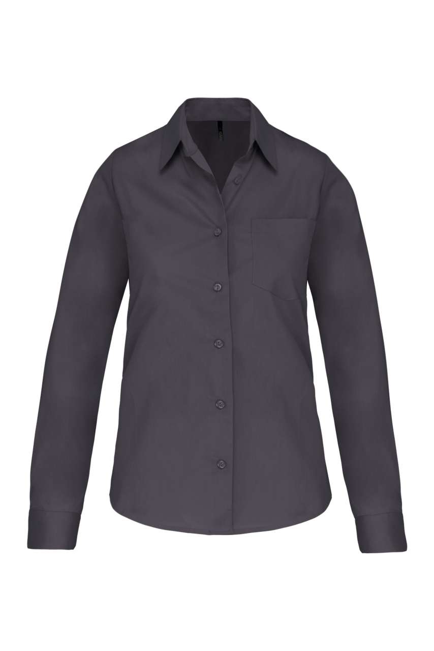 LADIES' LONG-SLEEVED COTTON POPLIN SHIRT - Image 6