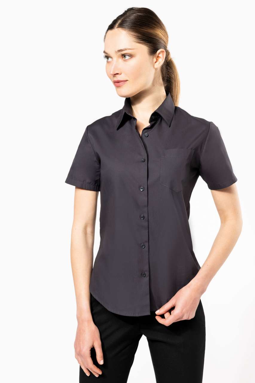 LADIES' SHORT-SLEEVED COTTON POPLIN SHIRT - Image 8