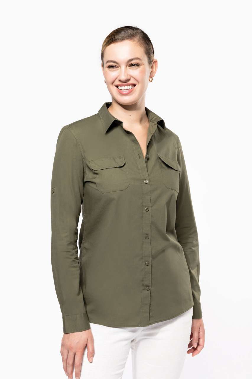 LADIES' LONG SLEEVED SAFARI SHIRT - Image 5