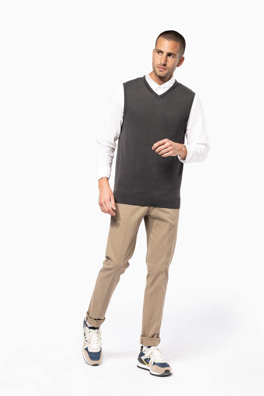 MEN'S SLEEVELESS V-NECK JUMPER - Image 3