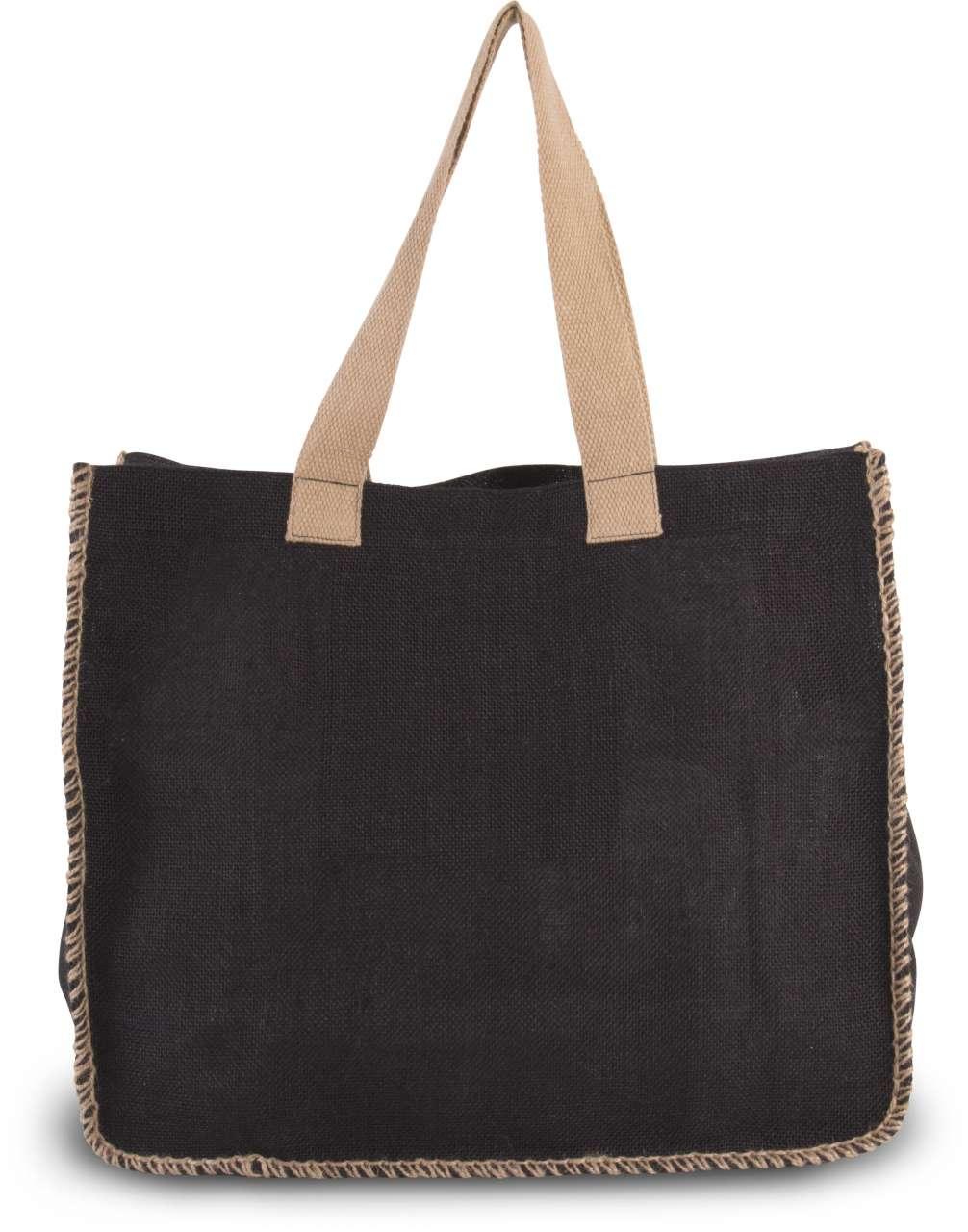 JUTE BAG WITH CONTRAST STITCHING - Image 3