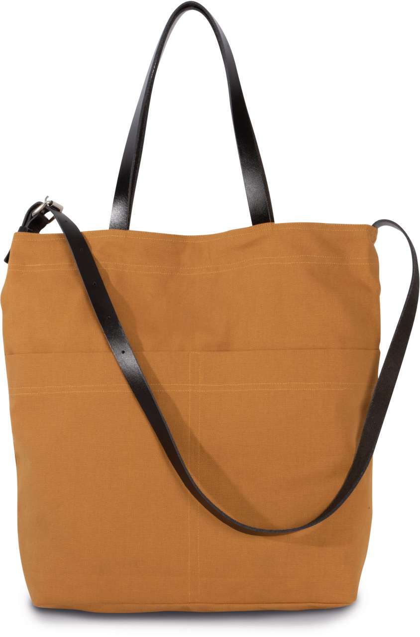 HANDBAG WITH LEATHER SHOULDER STRAP - Image 2