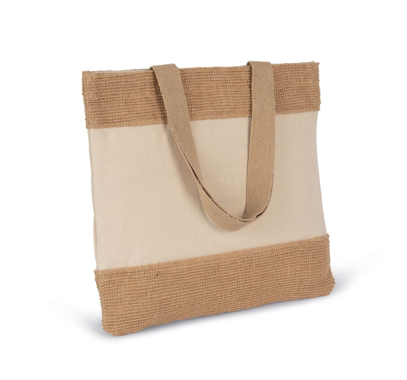 SHOPPING BAG IN COTTON AND WOVEN JUTE THREADS - Image 2