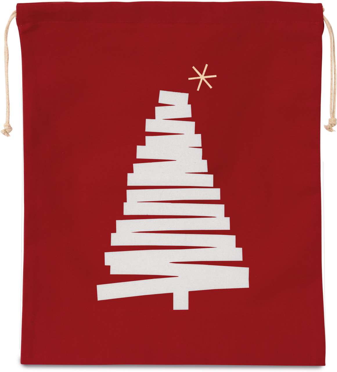 COTTON BAG WITH CHRISTMAS TREE DESIGN AND DRAWCORD CLOSURE - Image 3