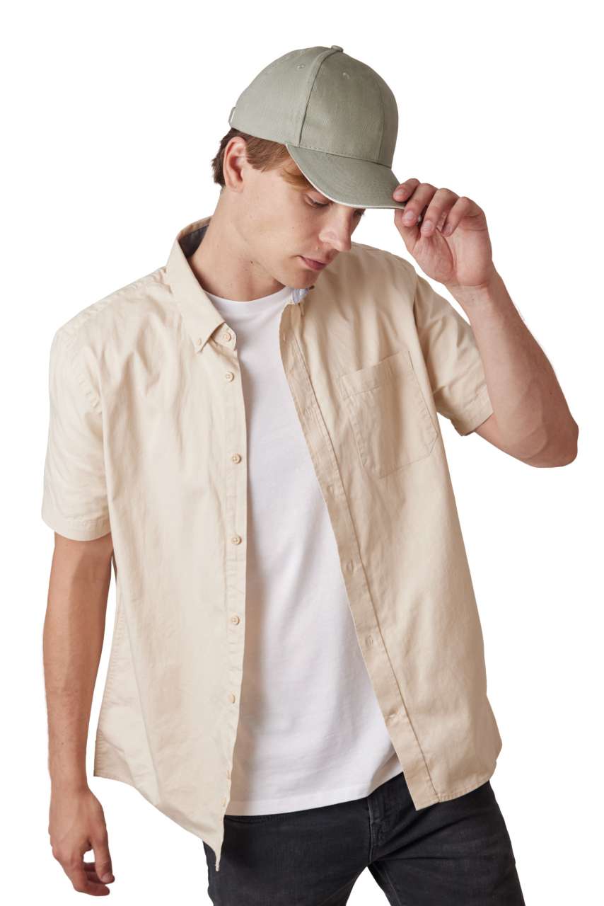 CAP IN ORGANIC COTTON WITH CONTRASTING SANDWICH PEAK - 6 PANELS - Image 2