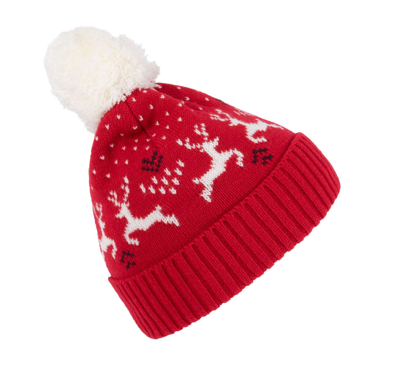 WINTER BEANIE WITH REINDEER DESIGN - Image 4