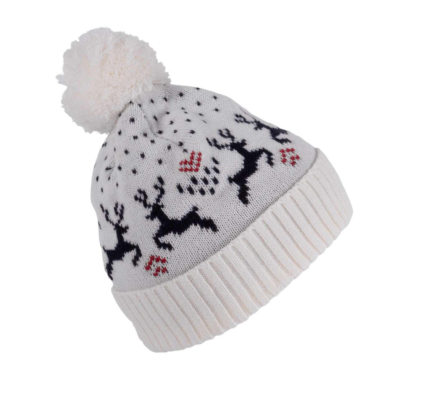 WINTER BEANIE WITH REINDEER DESIGN - Image 2