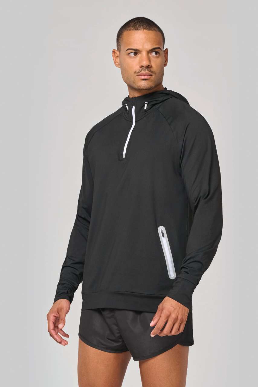 ZIP NECK HOODED SPORTS SWEATSHIRT - Image 3