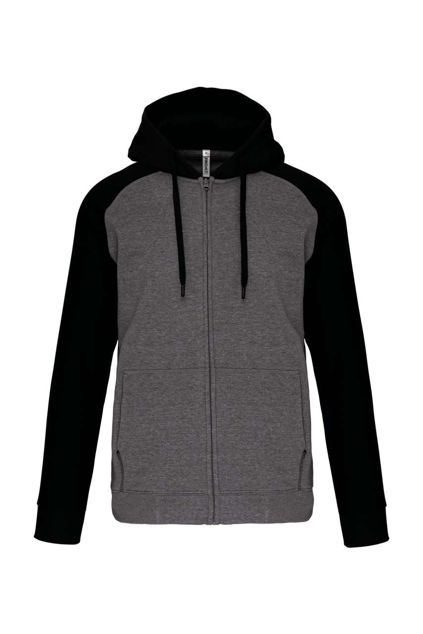 UNISEX TWO-TONE ZIPPED HOODED FLEECE JACKET - Image 5