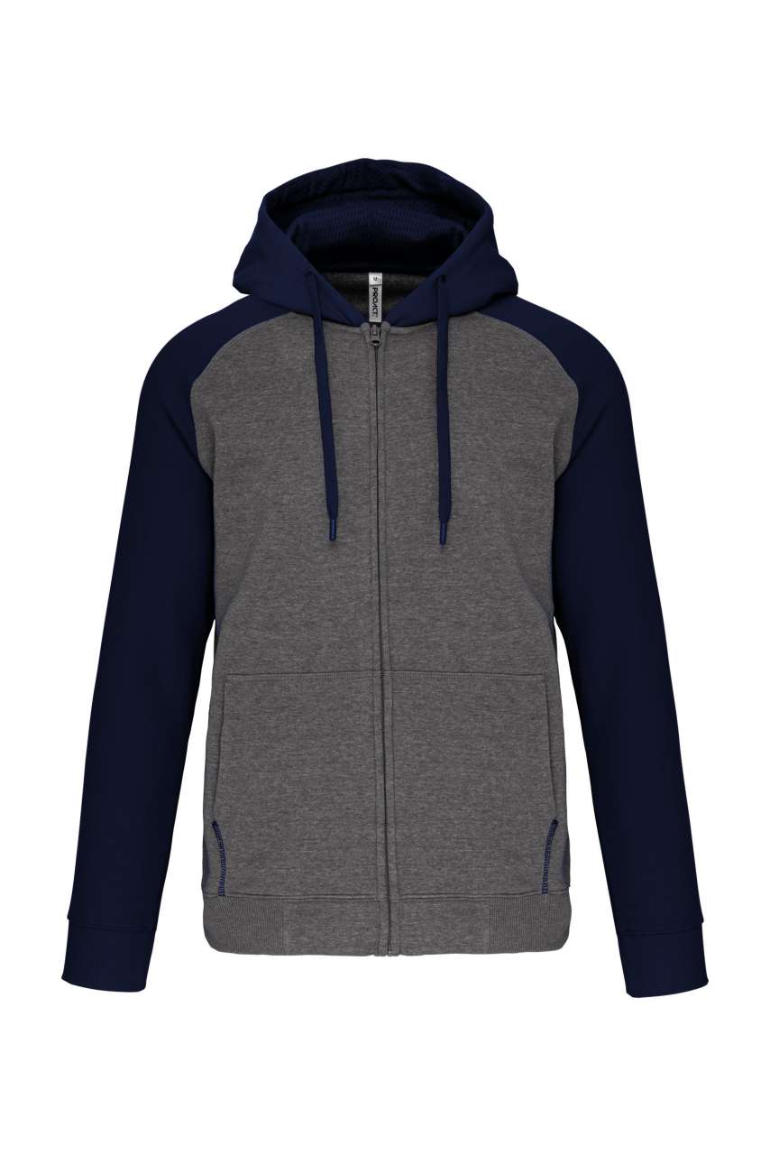 UNISEX TWO-TONE ZIPPED HOODED FLEECE JACKET - Image 7