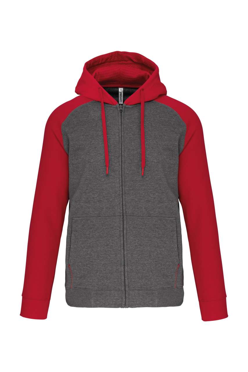 UNISEX TWO-TONE ZIPPED HOODED FLEECE JACKET - Image 3
