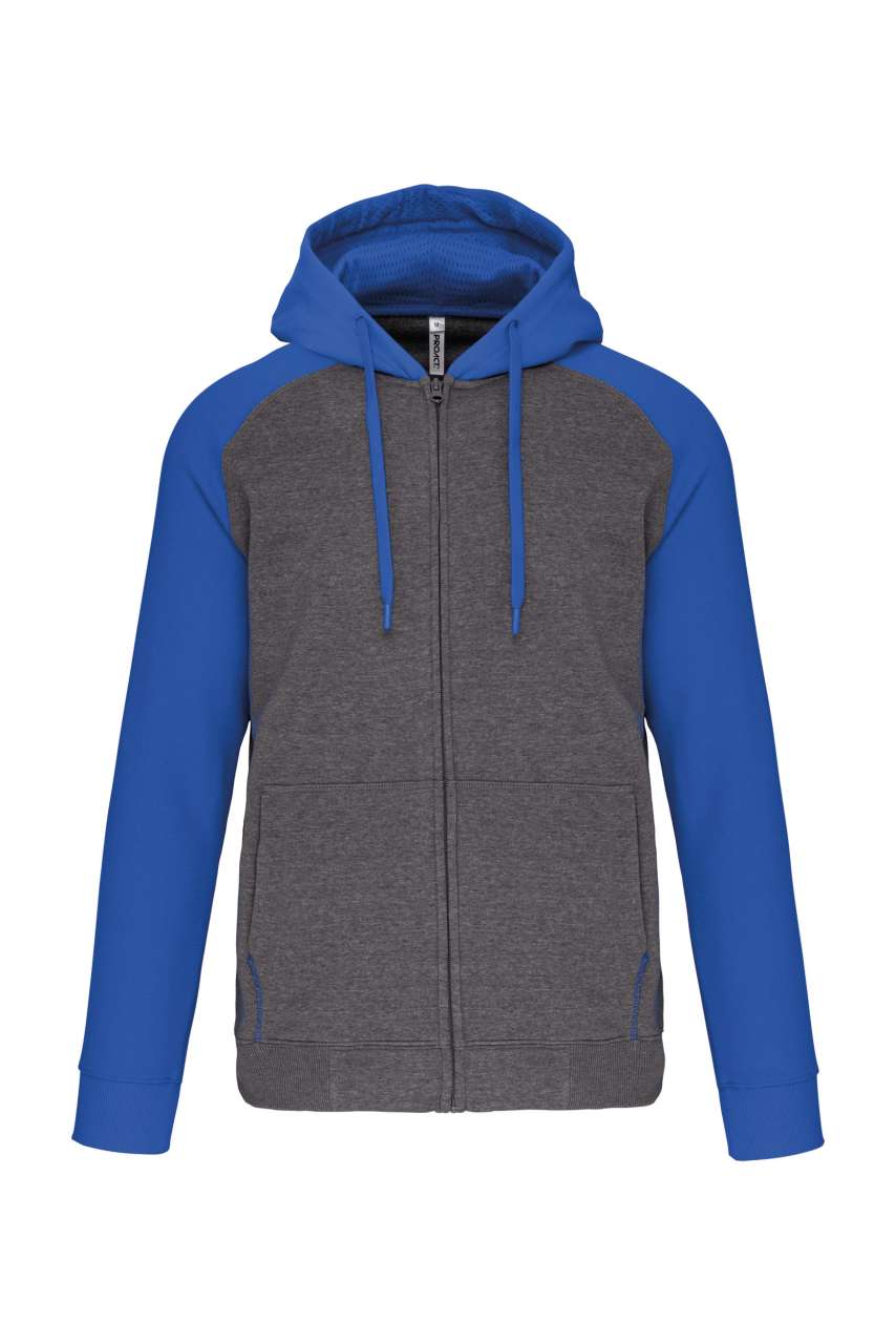 UNISEX TWO-TONE ZIPPED HOODED FLEECE JACKET - Image 9