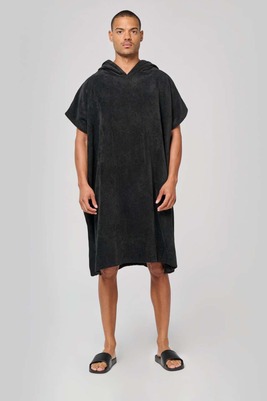 UNISEX HOODED TOWELLING PONCHO - Image 2