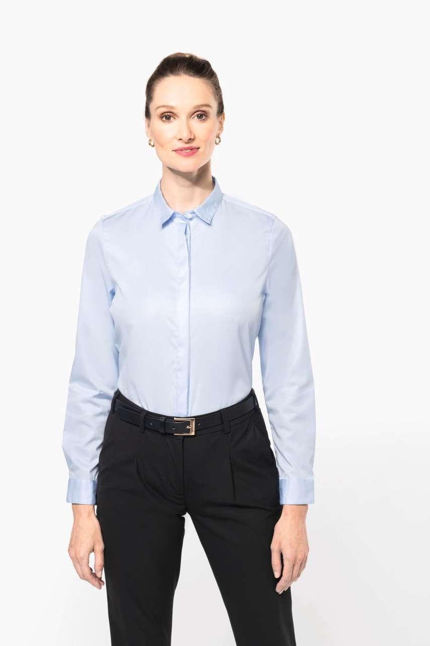 LADIES' LONG-SLEEVED TWILL SHIRT - Image 2