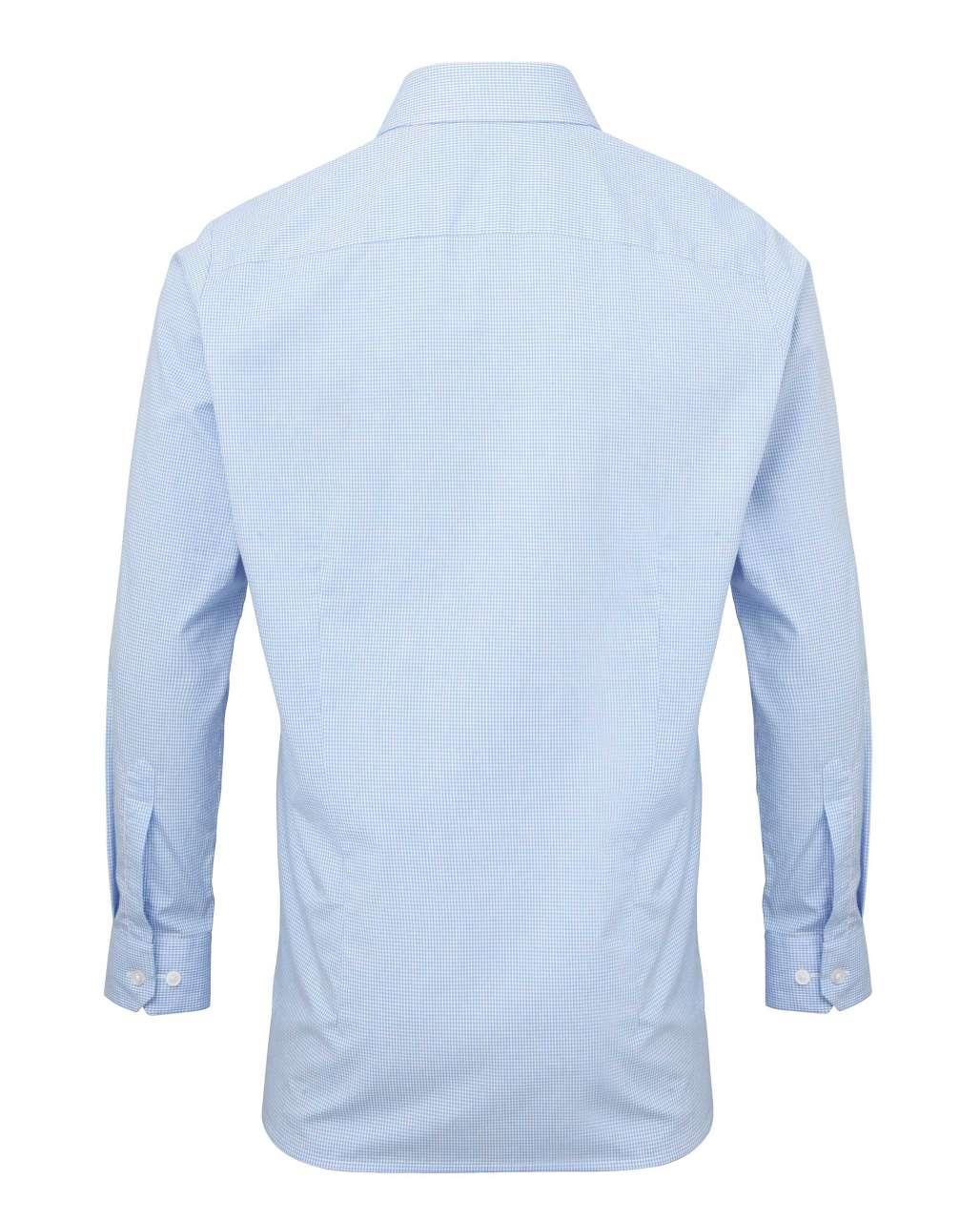 MEN'S LONG SLEEVE GINGHAM COTTON MICROCHECK SHIRT - Image 9