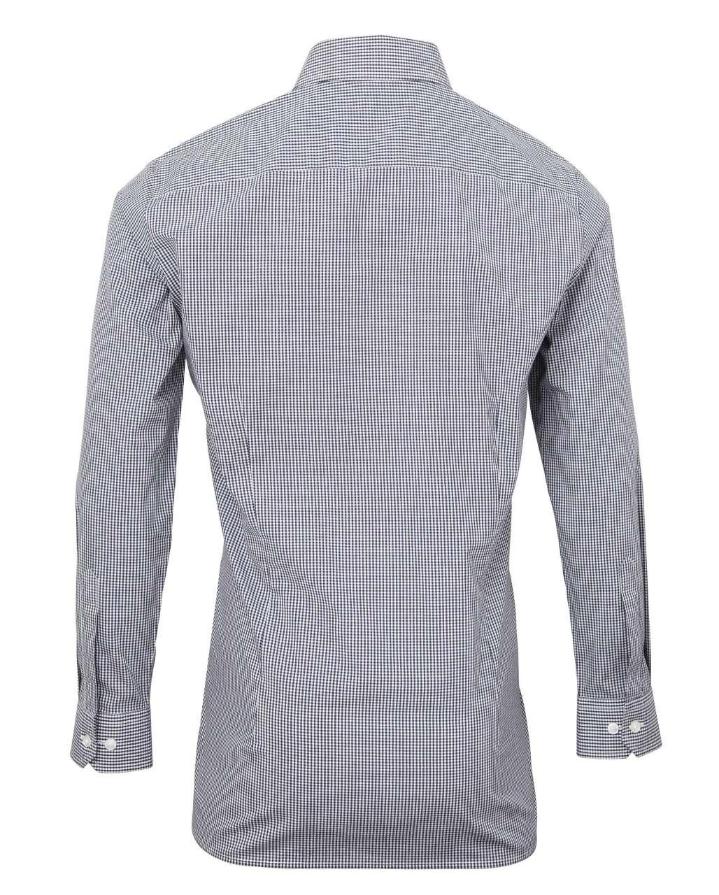 MEN'S LONG SLEEVE GINGHAM COTTON MICROCHECK SHIRT - Image 2