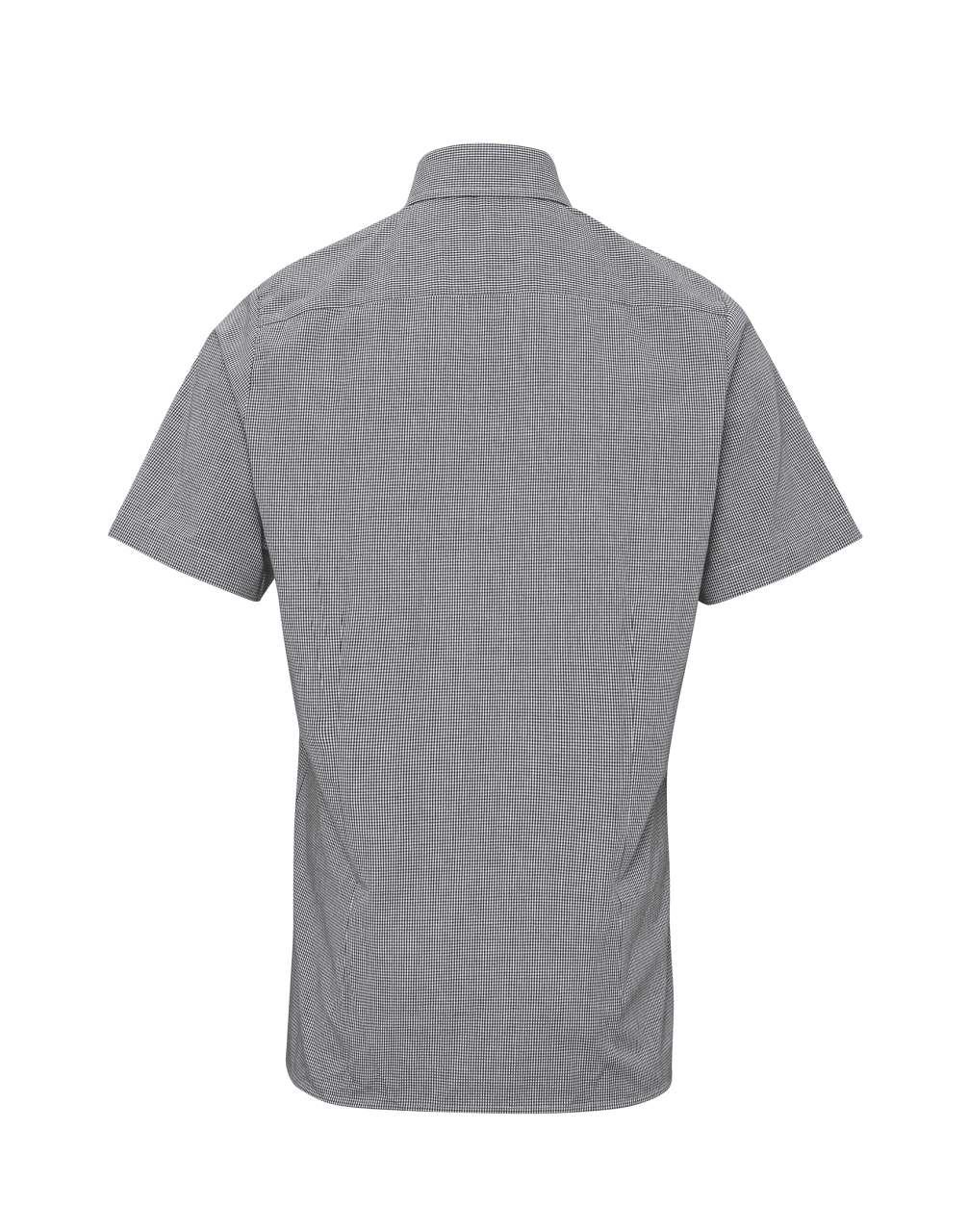 MEN'S SHORT SLEEVE GINGHAM COTTON MICROCHECK SHIRT - Image 8