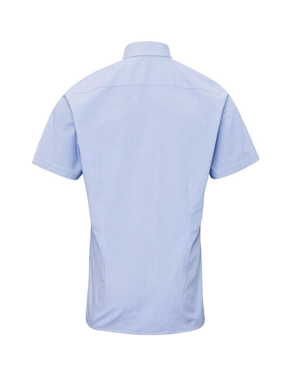 MEN'S SHORT SLEEVE GINGHAM COTTON MICROCHECK SHIRT - Image 2