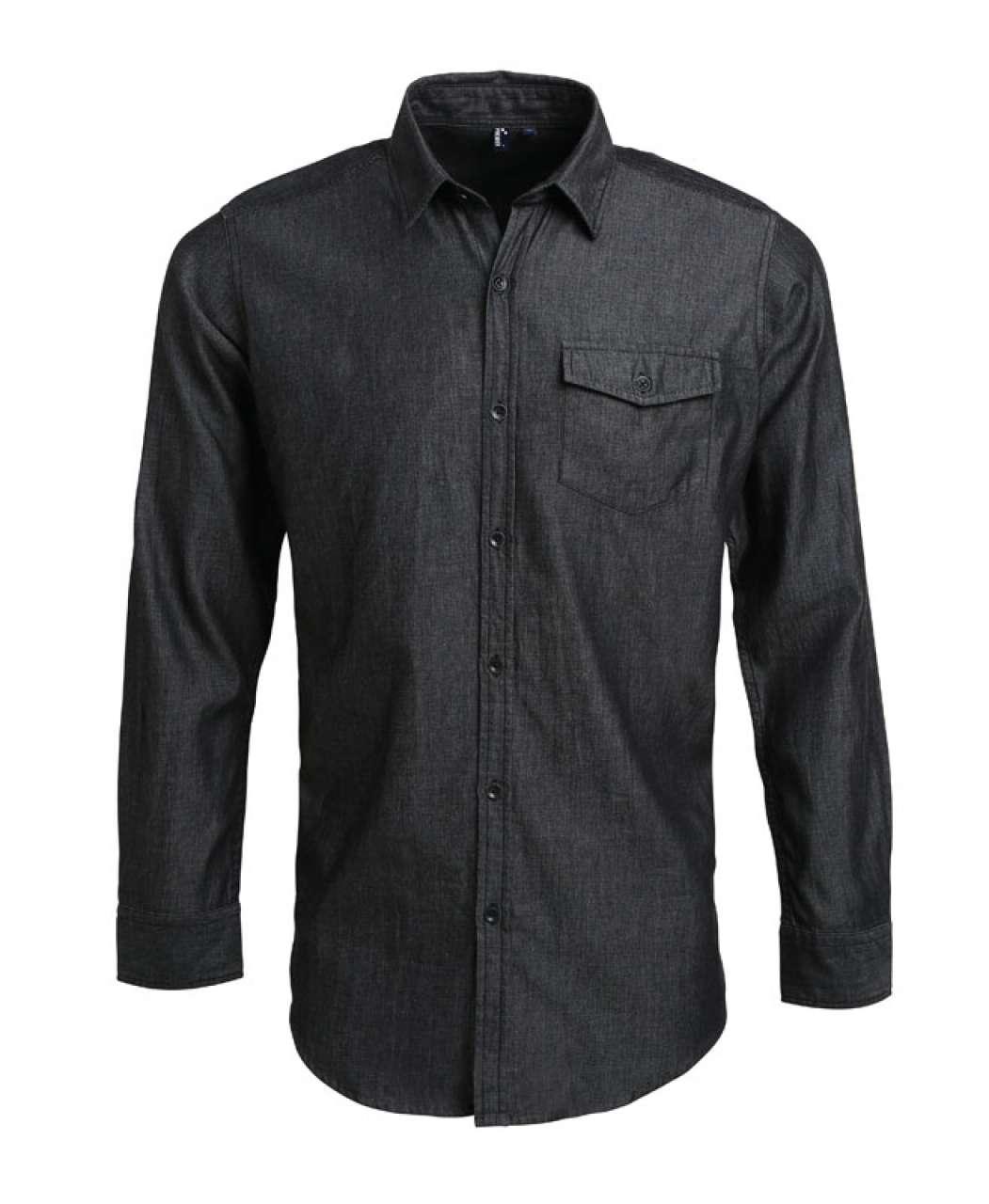MEN’S JEANS STITCH DENIM SHIRT - Image 4