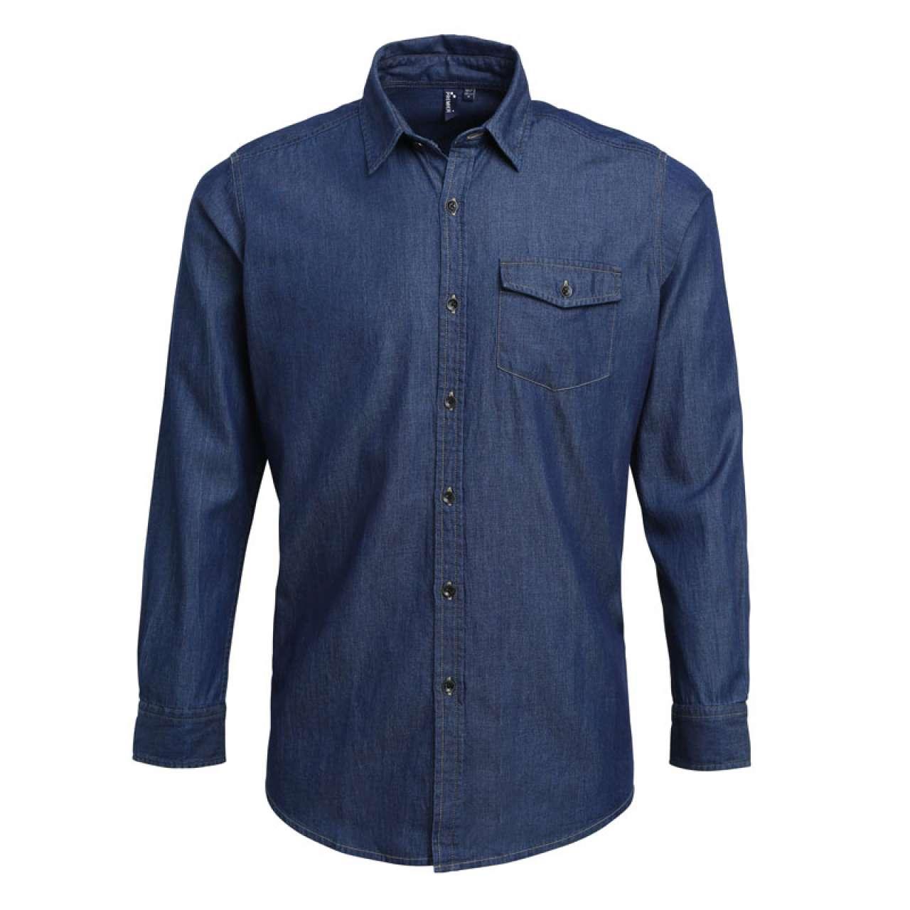 MEN’S JEANS STITCH DENIM SHIRT - Image 3
