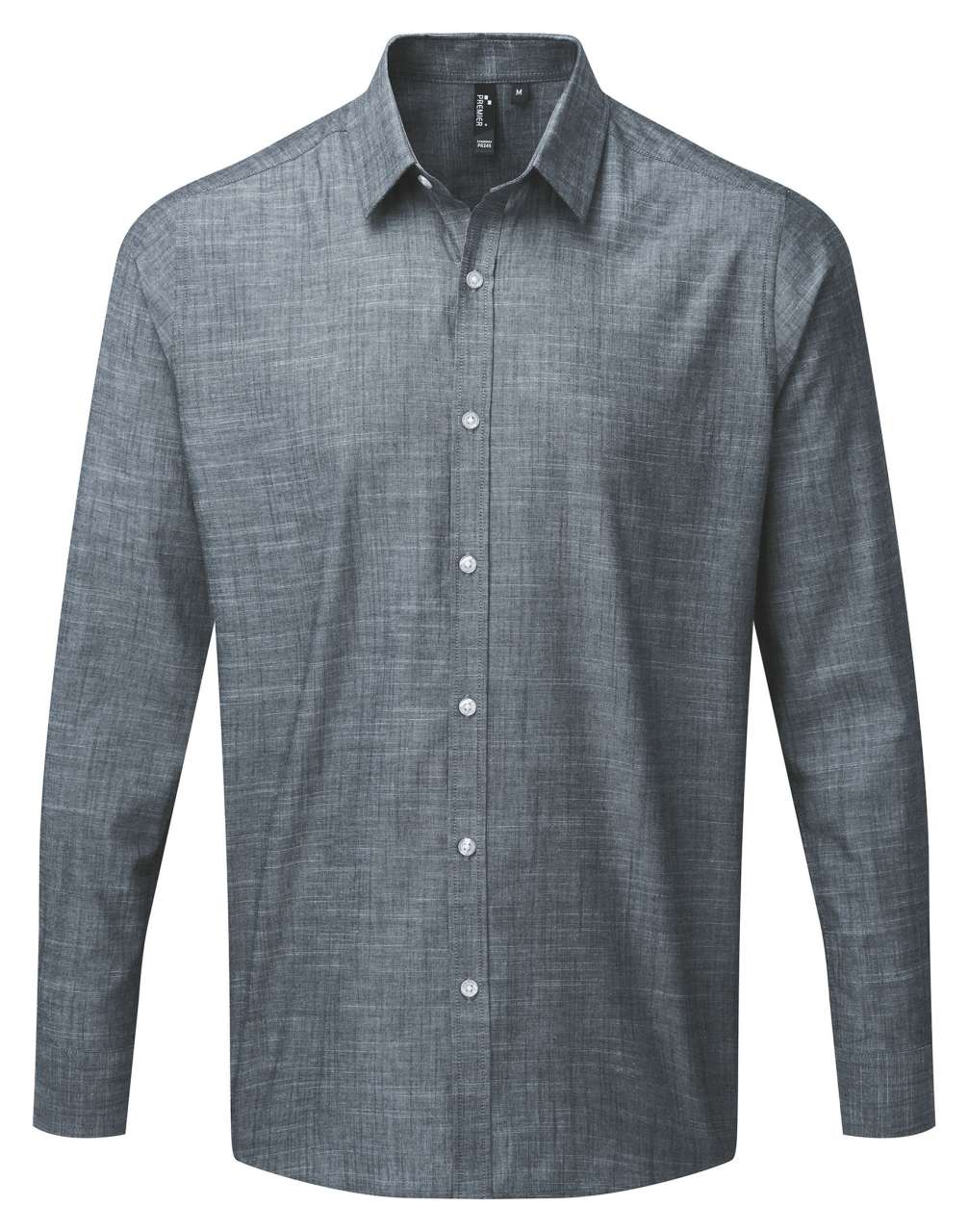 MEN'S COTTON SLUB CHAMBRAY LONG SLEEVE SHIRT - Image 4