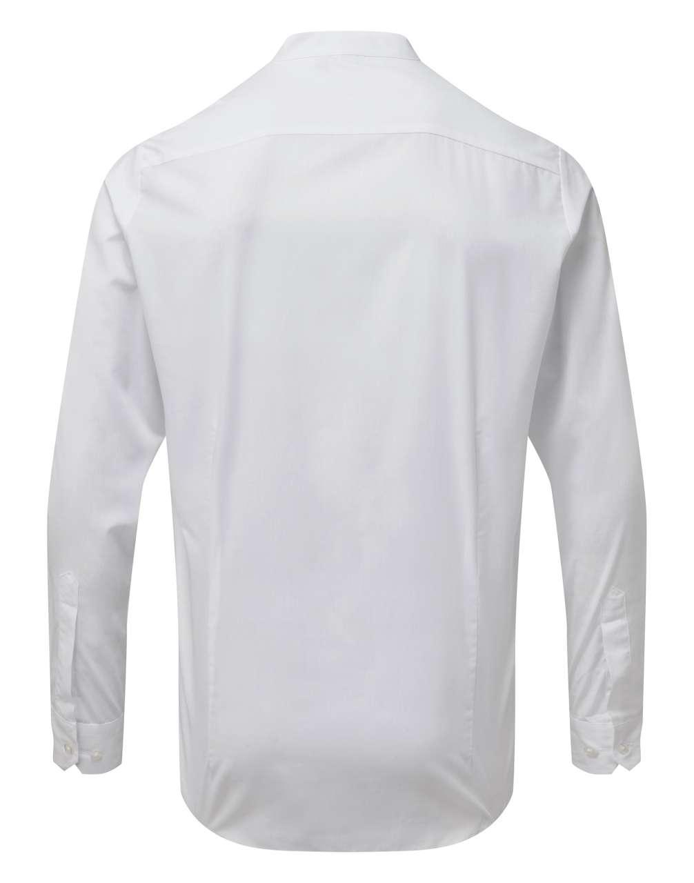 BANDED COLLAR 'GRANDAD' LONG SLEEVE SHIRT - Image 2