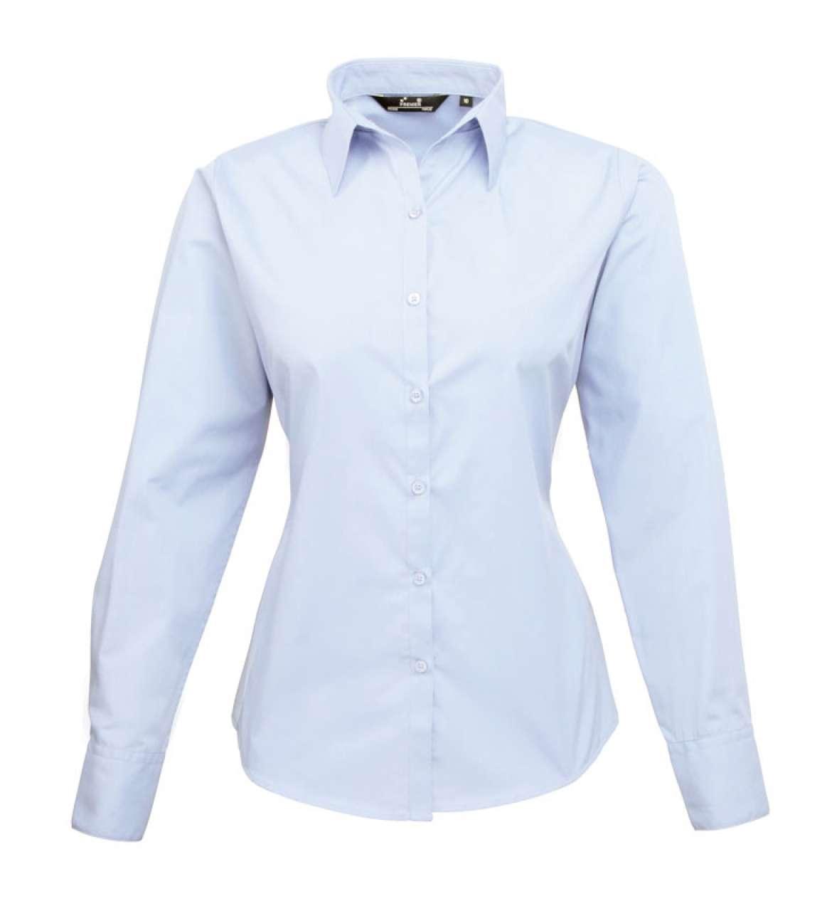 WOMEN'S LONG SLEEVE POPLIN BLOUSE - Image 2