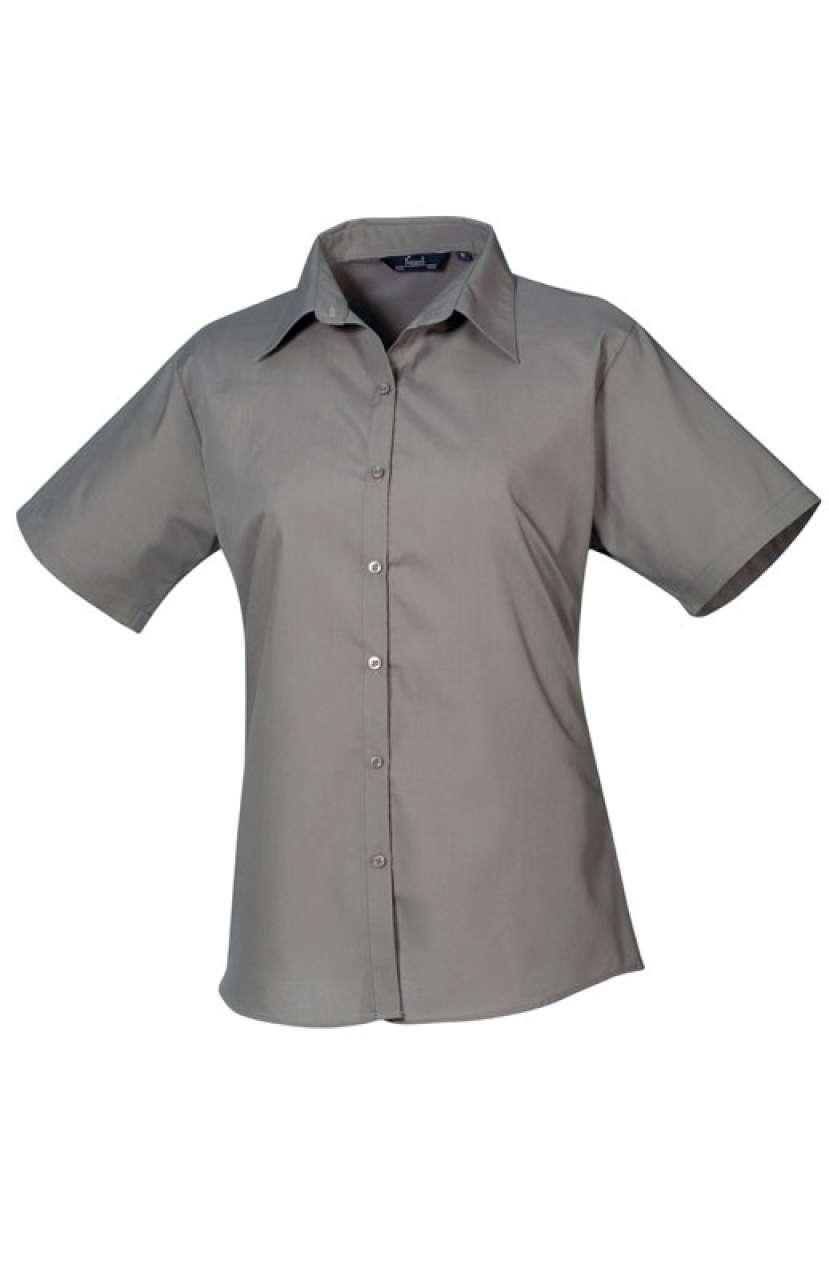 WOMEN'S SHORT SLEEVE POPLIN BLOUSE - Image 4