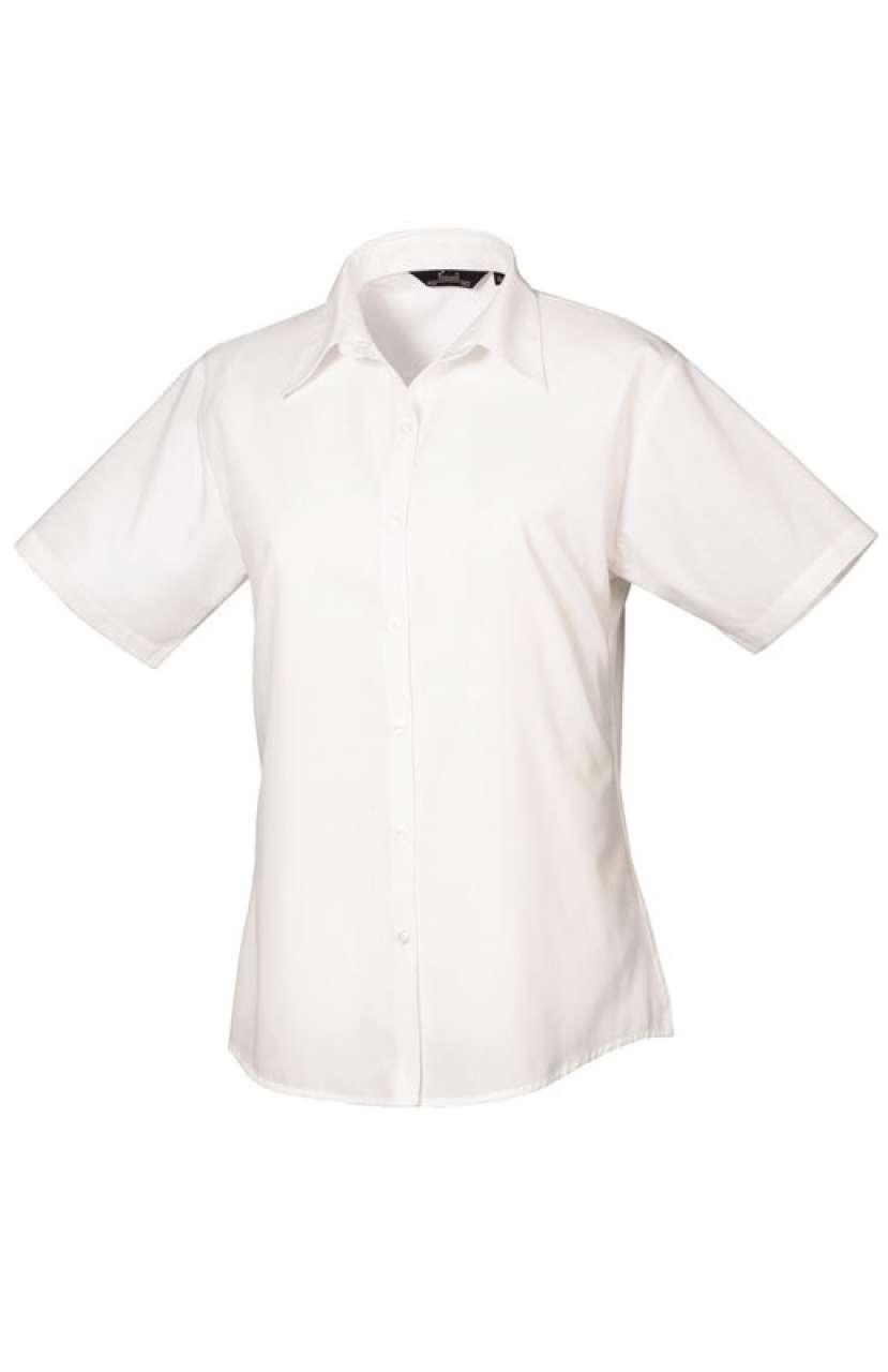 WOMEN'S SHORT SLEEVE POPLIN BLOUSE - Image 2