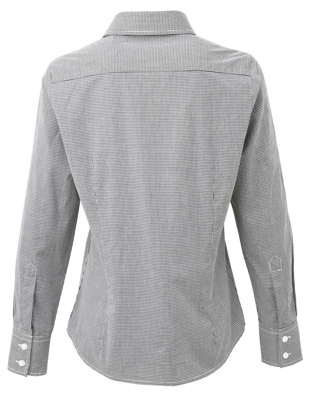 WOMEN'S LONG SLEEVE GINGHAM MICROCHECK SHIRT - Image 10