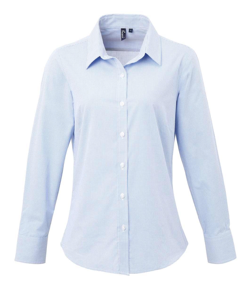WOMEN'S LONG SLEEVE GINGHAM MICROCHECK SHIRT - Image 12